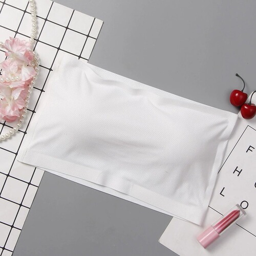 Summer anti-exposure, beautiful back tube top, ice silk seamless bra wrap, one-line apron with breast pad, non-slip one-piece underwear
