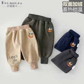 婴幼儿裤子春秋季宝宝加绒卫裤加厚保暖休闲裤中小童外出长裤卡通