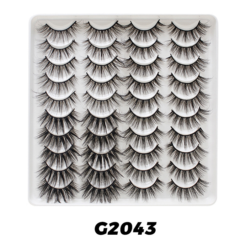 Dingsen pestañas postizas transfronterizas de múltiples capas de tres D estéreo 20 pares de pestañas cruzadas pestañas rizador
