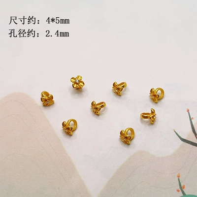 s925 silver gold-plated bow with Zərgərlik ara hissələri - golden-flower-buttons