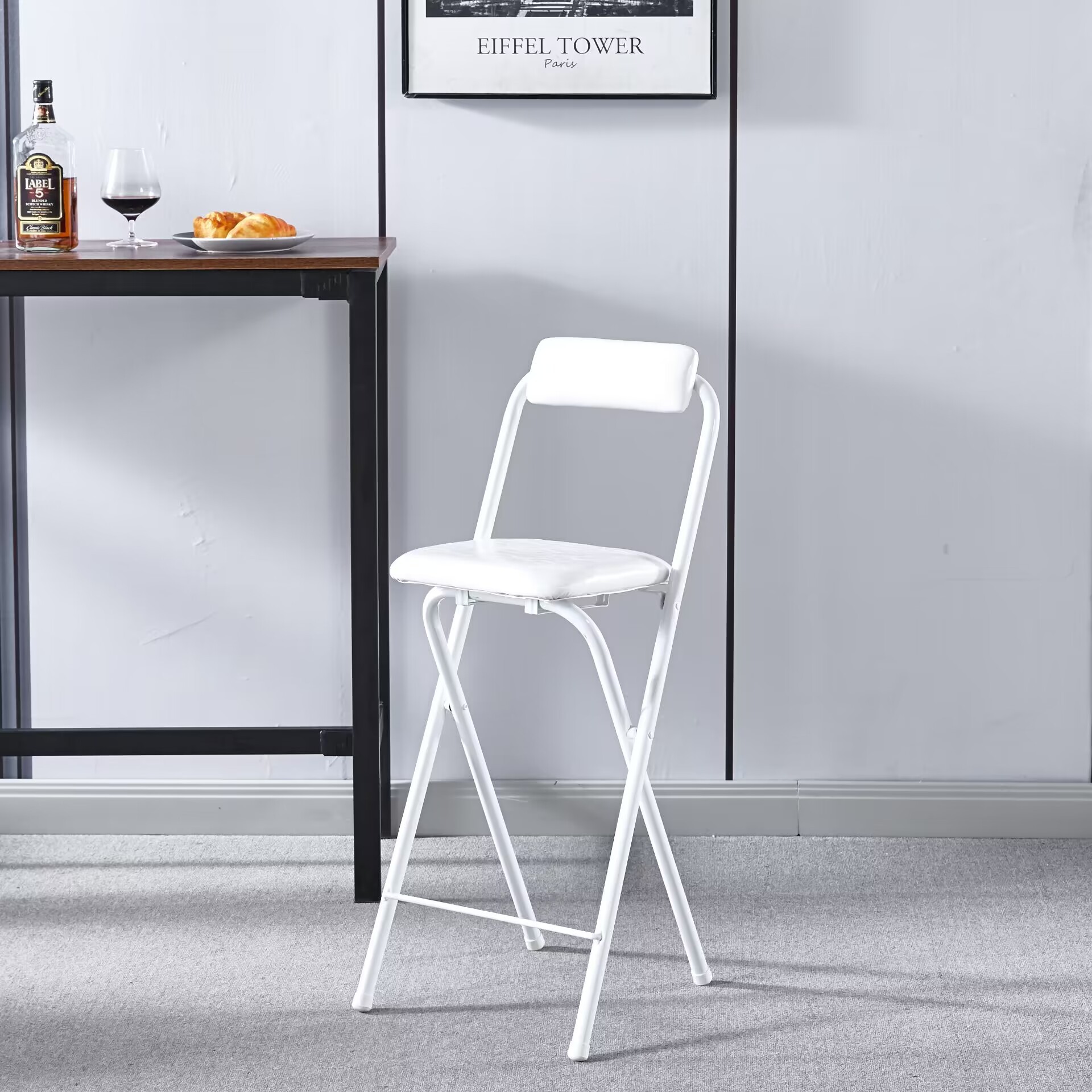 Fábrica directa portátil silla de bar plegable silla de recepción taburete alto puente silla de pesca silla de comedor de respaldo casual bar image 8