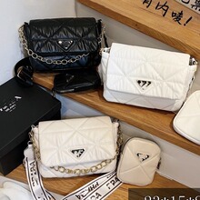 【特价批发】普拉prad子母包大牌女单肩斜挎包专柜爆款三合一包包