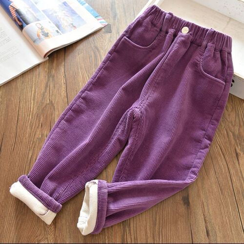 Women's and Men's Pants for Autumn/Winter Outerwear, Fleece-lined and Thick, New Children's Corduroy Pants, Loose and Casual, Stylish and Trendy