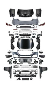 Suitable for 08-13 Mercedes-Benz S-Class W221 Upgraded and Modified W223 Maybach Front Bumper Grille Hood Fender (Big Surrounded) - w221-modified-to-w223-maybach-front-bumper-assembly-center-grille-fender-hood-headlight-rear-bumper-assembly-rear-trunk-cover-rear-lip-tail-throat-taillight