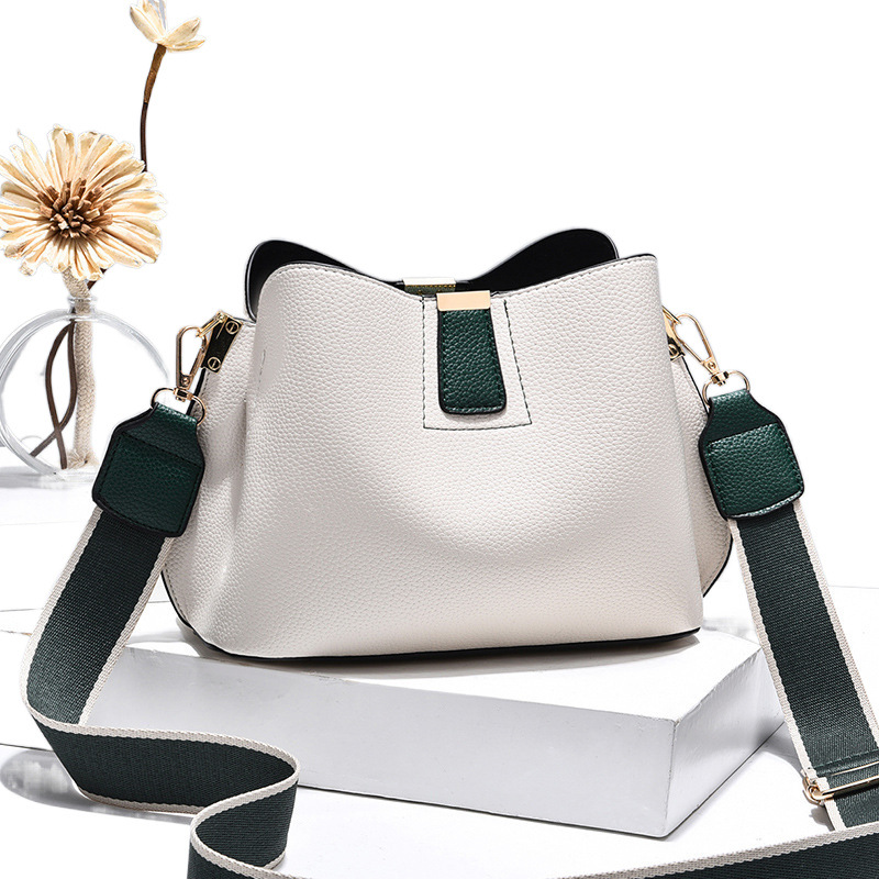 Bolsos de balde de textura mini bolsos de mujer litchi 2025 nuevo estilo de moda bolsos de hombro de color contraste bolsas de moda
