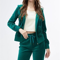 国境を越えた欧米のアマゾンのカジュアルなベルベットのジッパーの長袖のスポーツスーツの女性juicycoutureの小ロットの小売