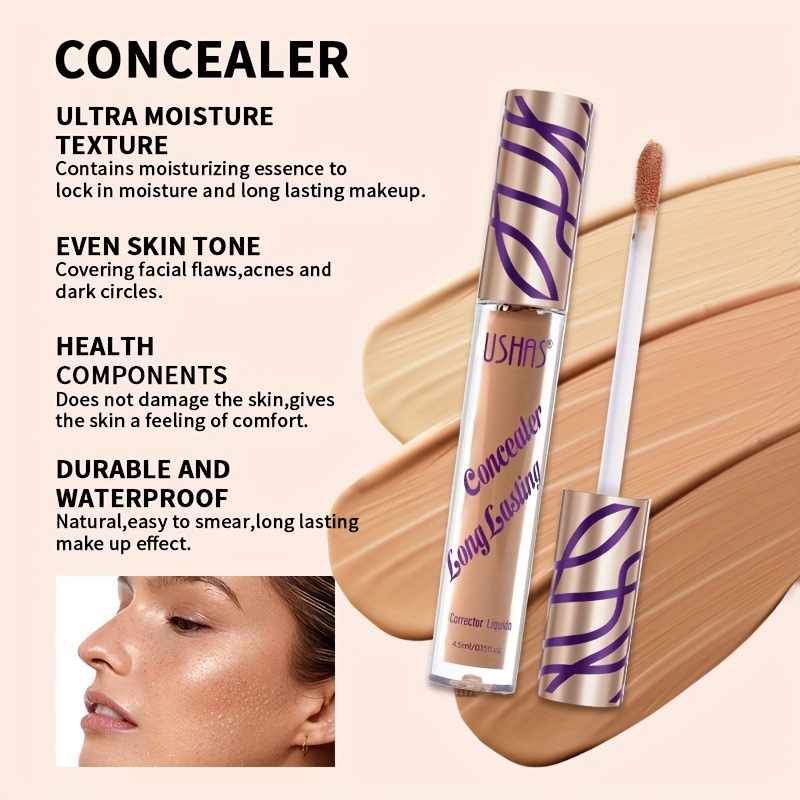 USHAS Cross-border spot líquido reparador lápiz corrector de larga duración impermeable control de aceite para cubrir las ojeras base líquida