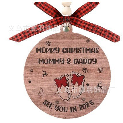 Colgante de árbol de Navidad Merry Mommy y Daddy explosivo transfronterizo para futuros padres