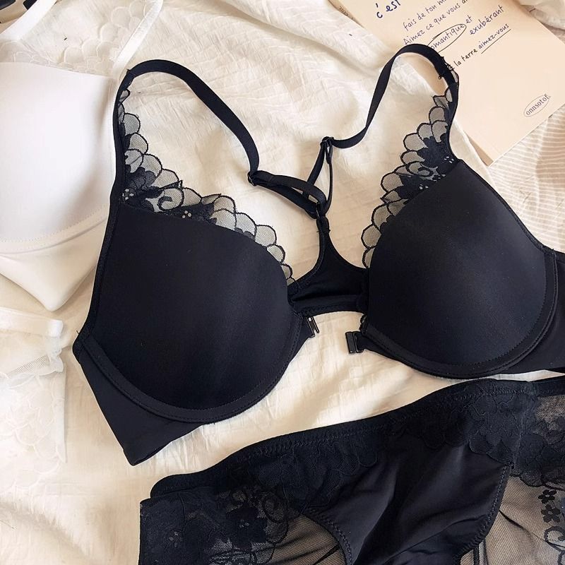 New front-closure seamless bra set for women, featuring soft underwire, a push-up design, side support, a smooth finish, and a sexy back design New front-closure seamless bra set for women, featuring soft underwire, a push-up design, side support, a smooth finish, and a sexy back design