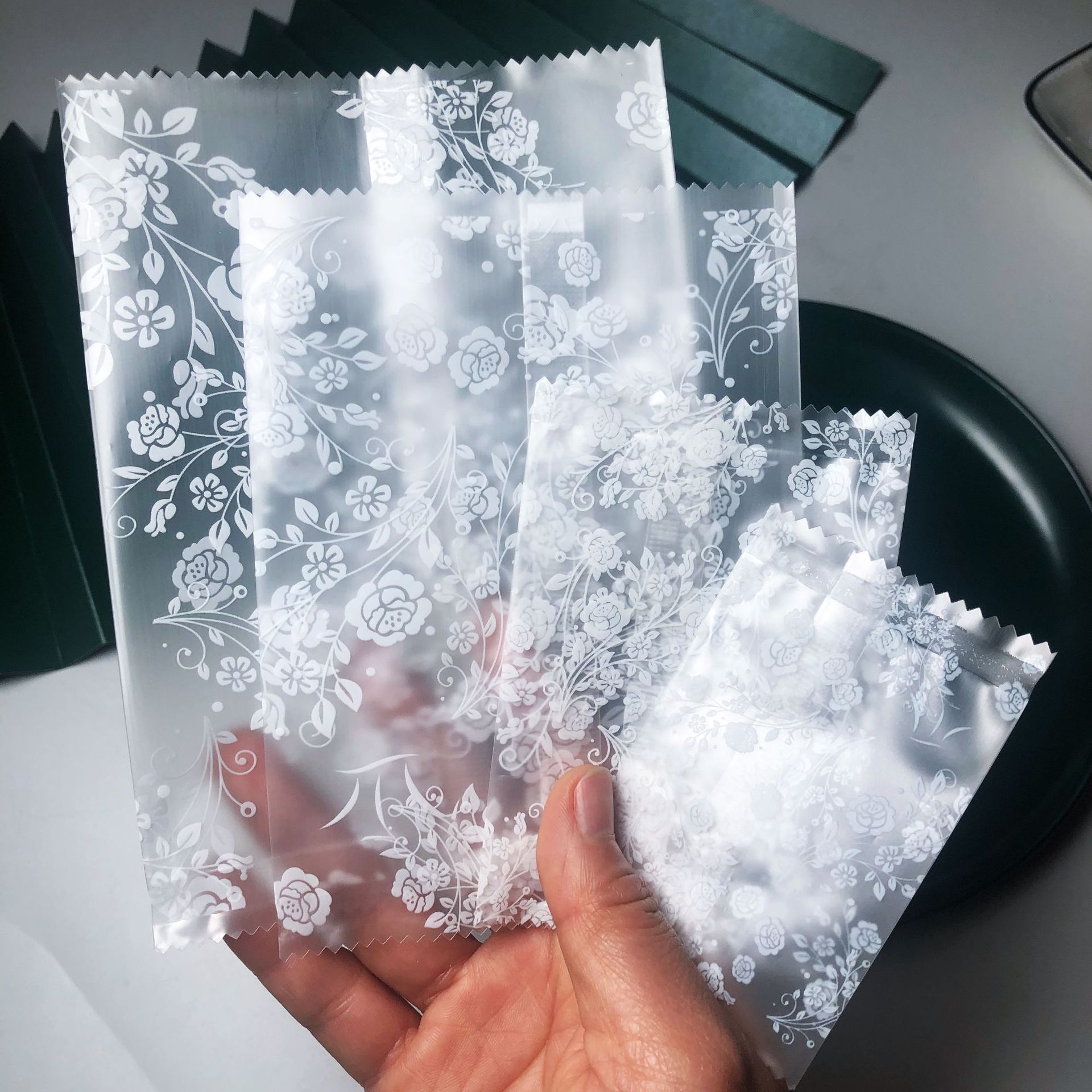 半透明磨砂饼干袋玫瑰花花茶机封袋果茶茶叶袋月饼包装袋现货批发