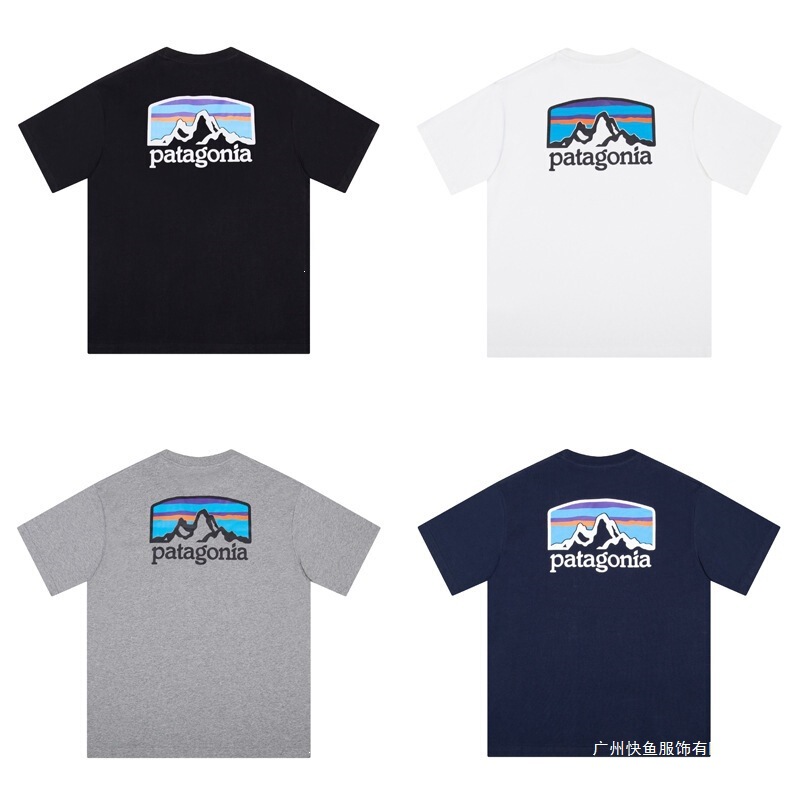 Cross-Border Patagonia Mountain Peak Printed Short-Sleeved Casual Loose Outdoor Round Neck T-Shirt for Men Cross-Border Patagonia Mountain Peak Printed Short-Sleeved Casual Loose Outdoor Round Neck T-Shirt for Men