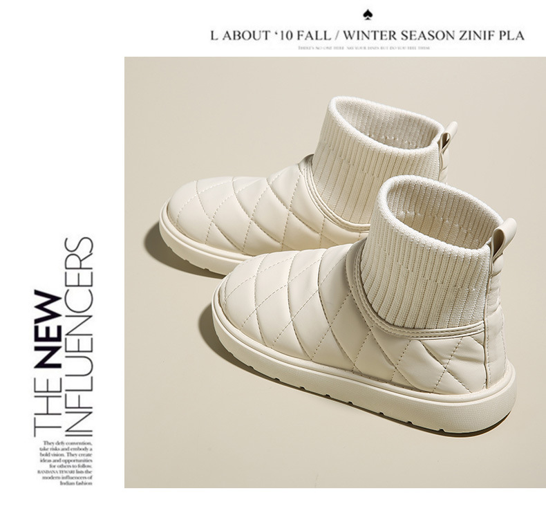 Damen Stiefeletten Mit Warmfutter Winter Plüsch Baumwollschuhe_voghion.com