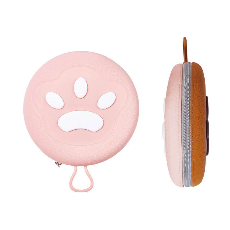 브라운 파우더 실리콘 지퍼 더블 볼