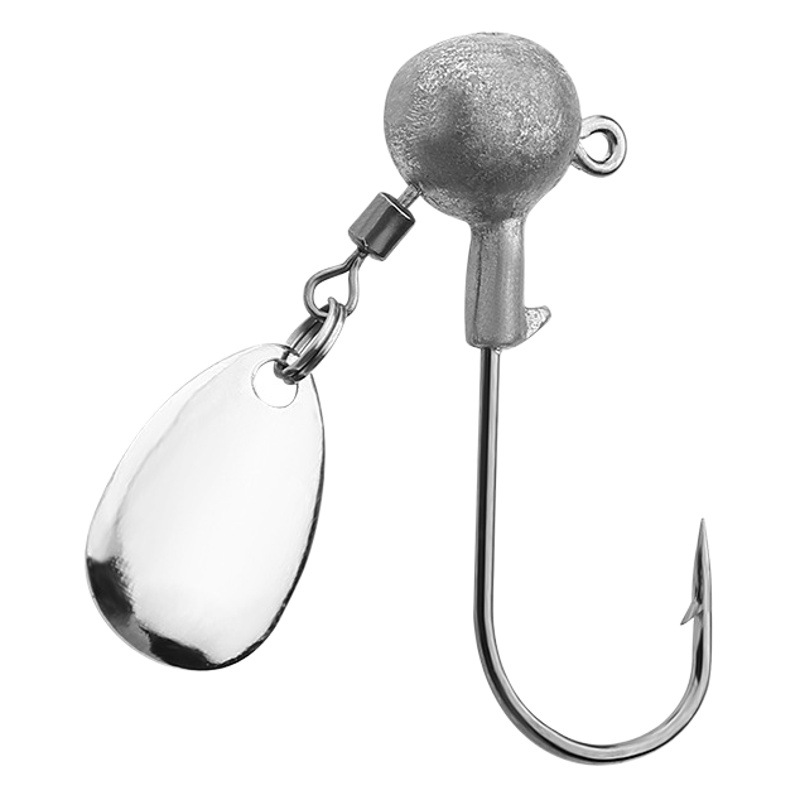 With sequined lead hook rotating noise sheet anti-hanging bottom lead hook Luya Soft Bait roll t-tail soft insect hook fake bait hook