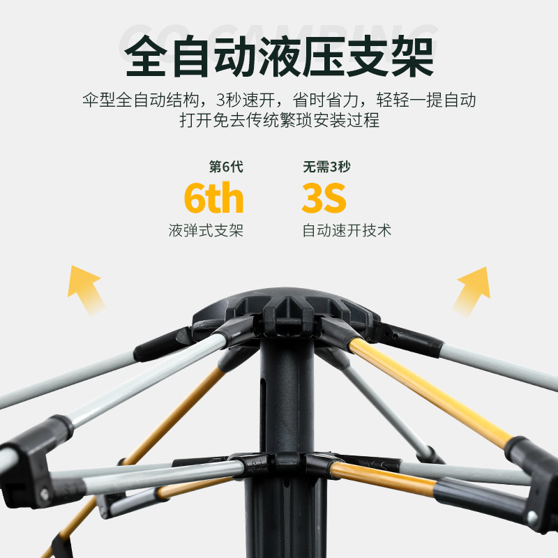 Carpa completamente automática al aire libre 3-4 personas engrosada tienda de doble capa a prueba de lluvia, toldo a prueba de tormentas a prueba de Sol para acampar doble individual