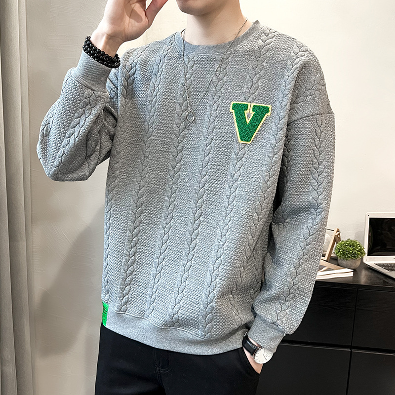 Men's hoodie a unique design feel for and autumn, 2022 new trendy brand round neck men's early spring lining with long_voghion.com