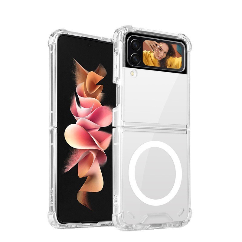 Kompatible Samsung Fold6 Vier-Ecken-Stoßfeste Magnetische Z Fold5/4/ 70% Rabatt Stapelbare Transparente Handyhülle_voghion.com