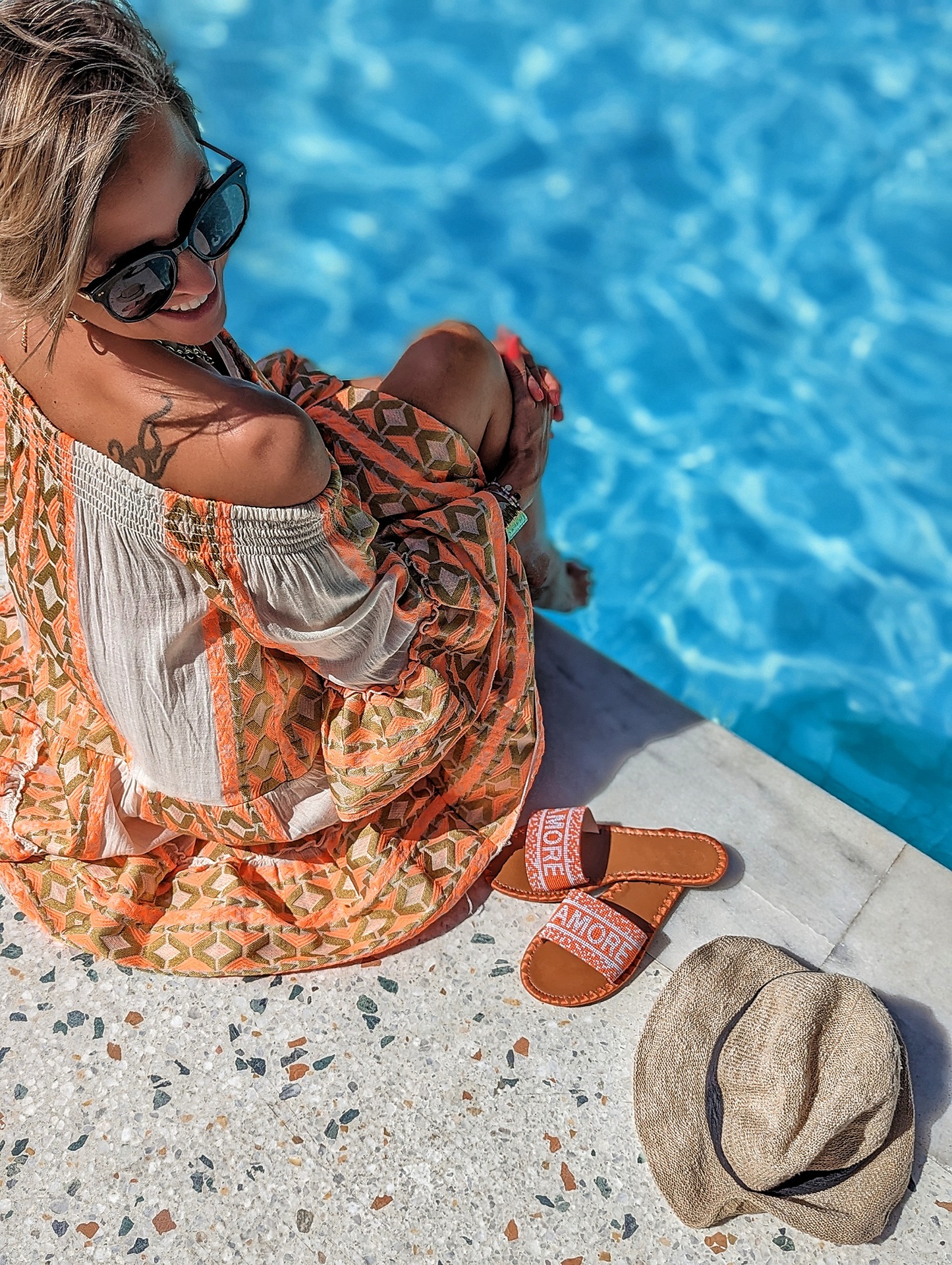 Femmes Robe Régulière Vacances Col Bateau Impression Froufrous Neuf Points Manches Géométrique Argyle Au-Dessus Du Genou Vacances Du Quotidien Plage display picture 5