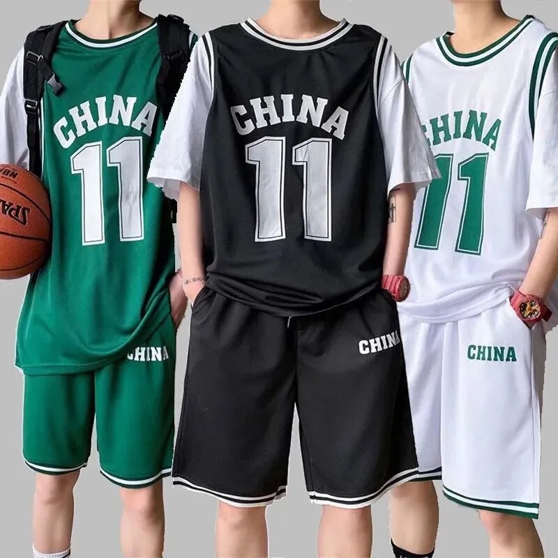 A Set of Men's Basketball Uniforms, Casual Sports Suits, 2025 Summer New Korean Style Trendy Matchinging Handsome Summer Clothes
