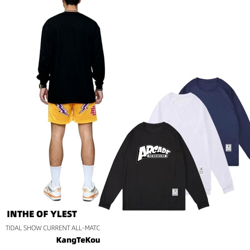 美式潮牌新款字母长袖T恤秋冬运动篮球跑步吸汗透气百搭打底衣