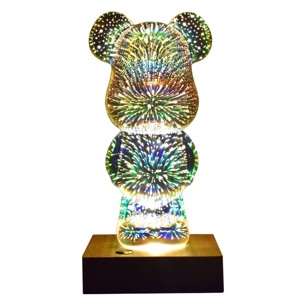 Oso violento color mágico luz creativa regalo luminoso regalo transfronterizo USB plug-in de carga DC luz de colores cambio de luz