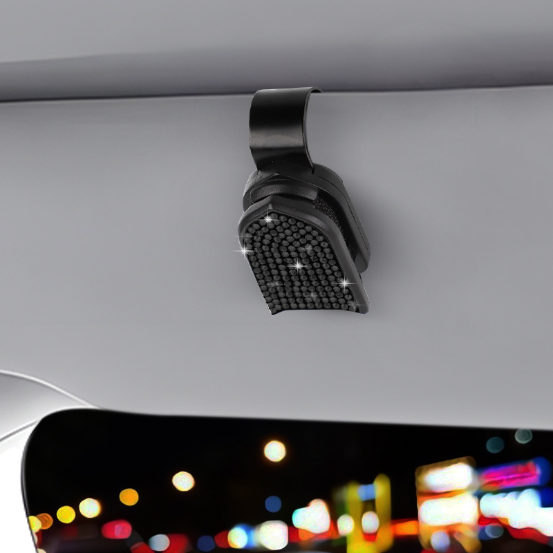Cross-Border New Car Accessories: Rhinestone Car Document Holder, Car Sun Visor Sunglasses Holder, Receipt Holder, Interior Decoration