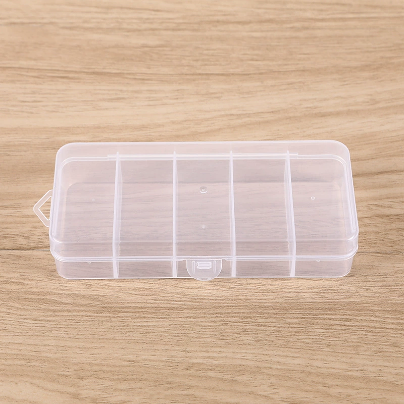 Фиксированная прямоугольная прозрачная пластиковая полоса Вертикальная 5 сетчатых деталей пластиковая коробка поддельные рыболовные снасти Luya коробка маленькая шкатулка для драгоценностей