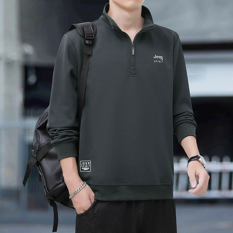 Новая мужская молодежная толстовка на молнии с длинным рукавом и воротником-стойкой, повседневный пуловер 6069JP