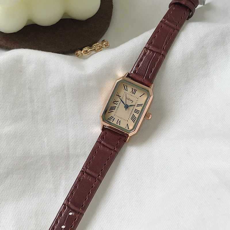 Square Watch for Women Ins Style Student Simple Elegant Retro Fashion Classic Niche Design Roman Scale Women's Watch