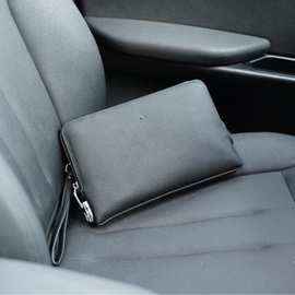 W宝龙轻奢手拿包真皮男士头层牛皮荔枝纹信封包男小手包图片实拍