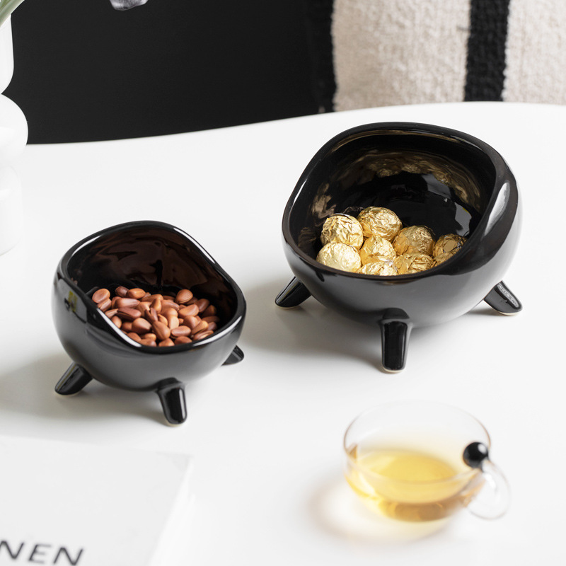 Zapatero de cerámica clave entrada joyería almacenamiento tazón caja sala de estar mesa de café merienda hogar fruta seca merienda bandeja