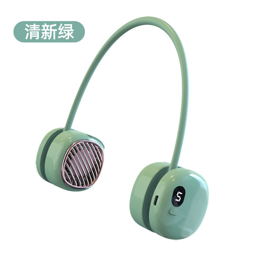 2024 Cross-border New Bladeless Necklace Fan USB Charging Mini Lazy Outdoor Portable Digital Small Fan