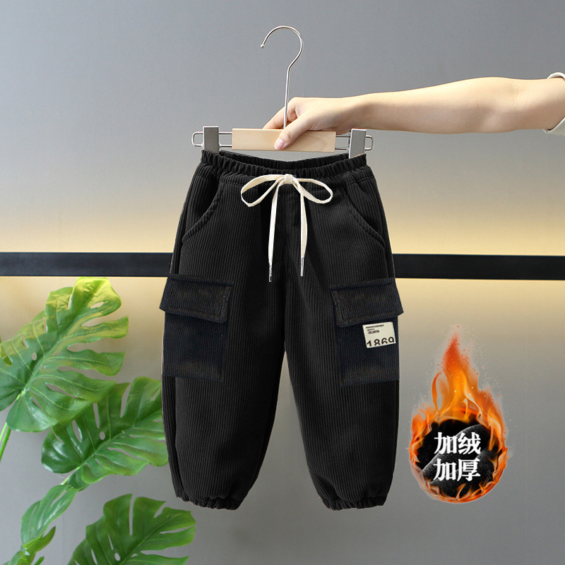 블랙 플러스 벨벳 (TK05 아동용 라지 포켓 코듀로이 레깅스)