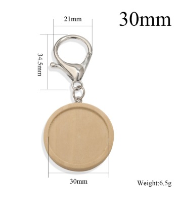 Tempos de joyas de madera redondas llavero de madera colgante accesorios DIY bandeja en blanco