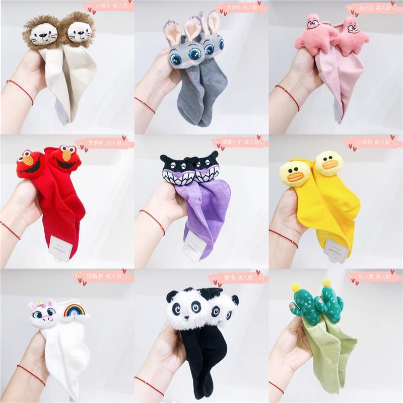 Candy Color Spring and Summer Adult Solid Color Girls' Socks Cute Curl Cartoon 3d Doll Age-reducing Socks Cotton Socks