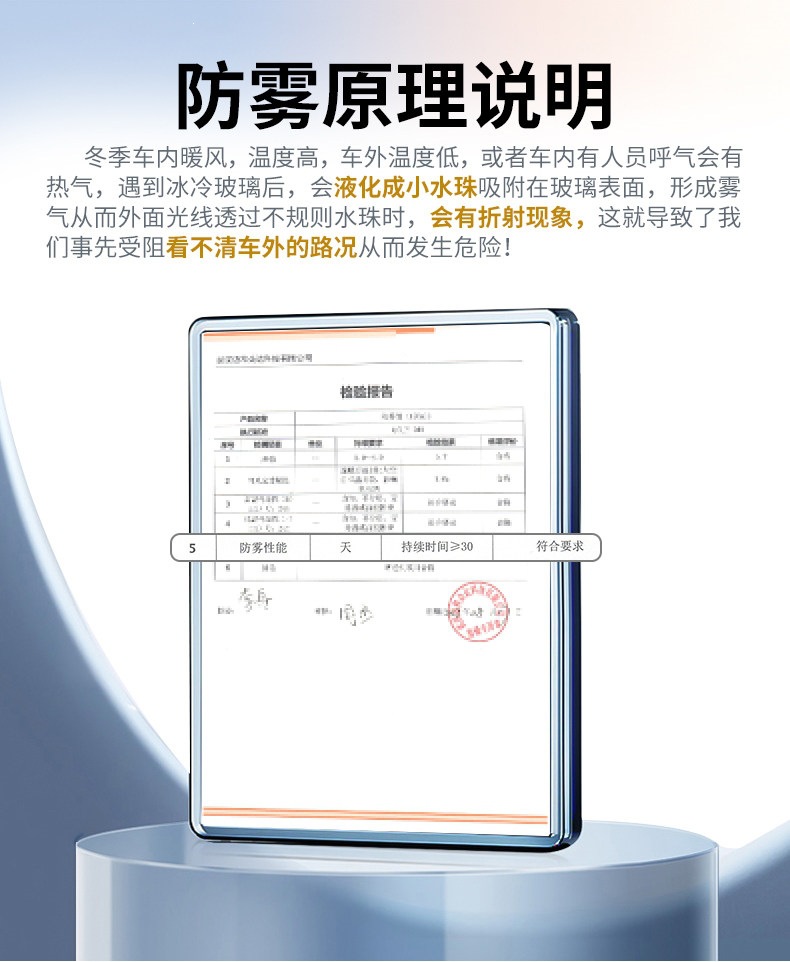Suitable for car anti-fog and anti-rain coating, used on rainy days to defog the windshield mirror surface, providing long-lasting fog protection