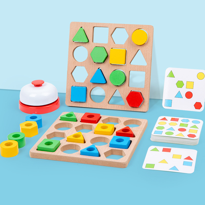 Juguetes educativos para niños para la educación temprana, juegos de combinación de batalla de formas individuales y dobles, rompecabezas, juguetes de entrenamiento de enfoque para bebés