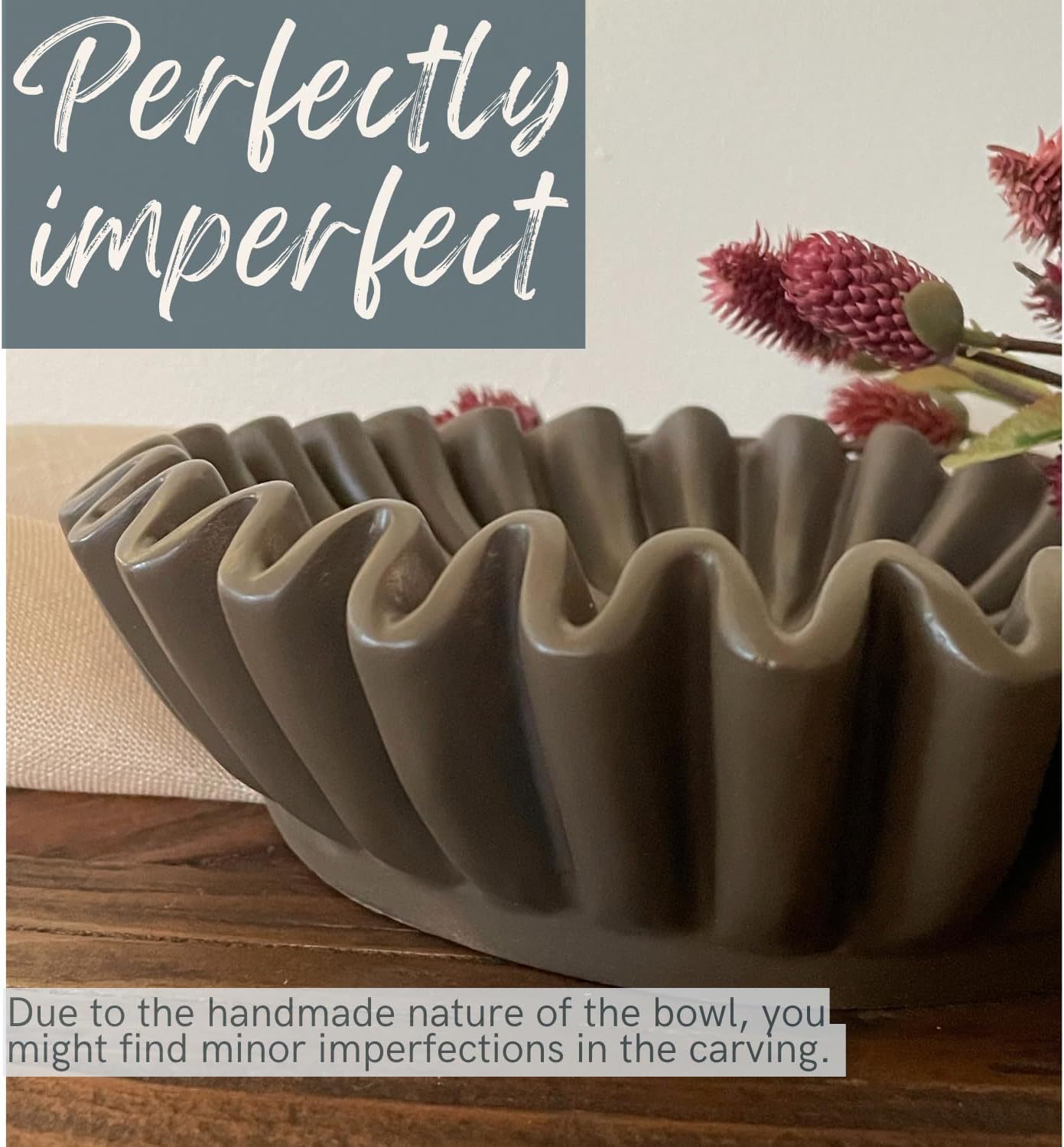 Groove ruffled decorativo tazón-sala de estar modelado mesa de café estantería y mesa de consola de modelado decoración del hogar