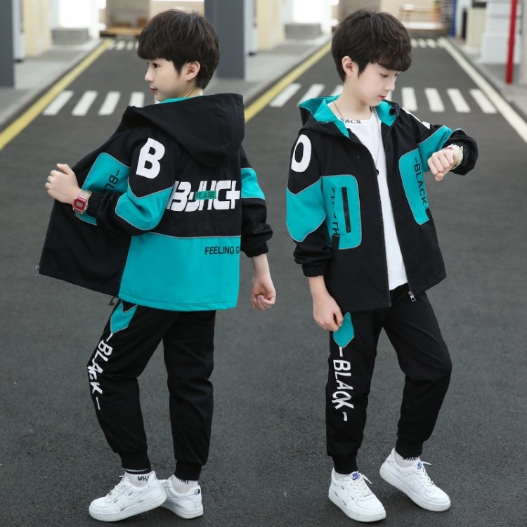 Boys' Spring Outfits 2026 New Children's Suits for Spring and Autumn, Stylish Two-Piece Sports Sets for Older Boys, Korean Trendy Style
