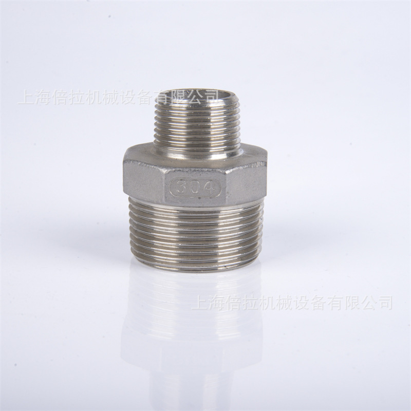 TENHEFLOW 不锈钢变径外丝1/2"-3/8"六角直通螺纹内接接头 铸件