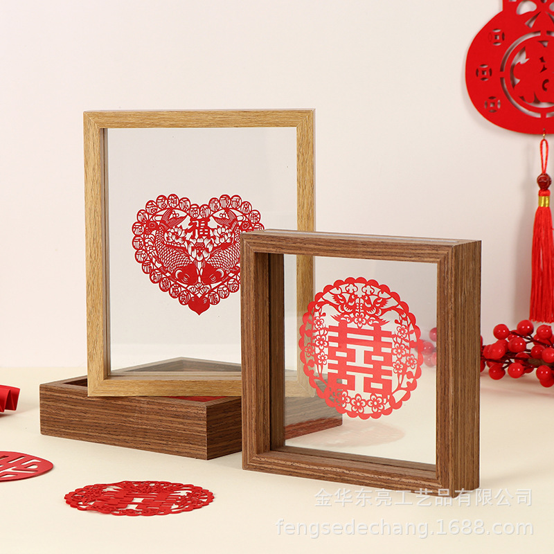 Double-sided transparent glass clip picture frame table decoration factory wholesale plant specimen frame picture frame paper cutting