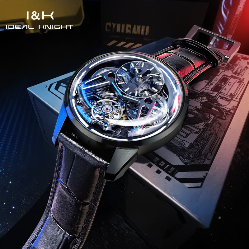 Ideal Knight I&K New Style Armor-Style Tourbillon Hollow Mechanical Men's and Women's Watch Waterproof Luminous Watch