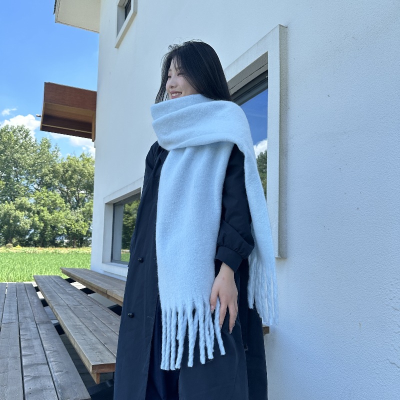 Circle yarn, mohair, Iceland blue , Tonglu monochrome, elongated, thickened, cold resistant, warm and long student_voghion.com