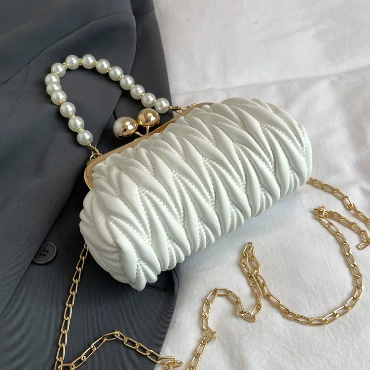 Жемчужная цепь, сумка через плечо на одну лямку, стиль Chanel, сумка с цепочкой