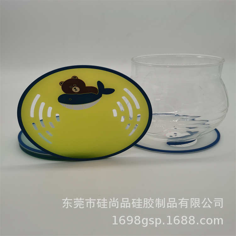 Fabricantes personalizados tiburones de dibujos animados de moda osos de silicona taza de vinos extranjeros taza de té taza de goma suave