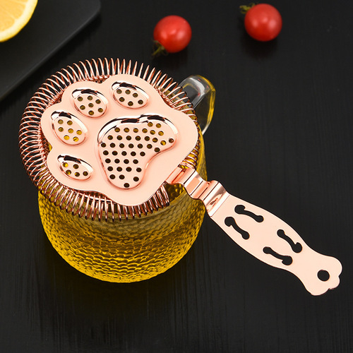Cross-border new product cocktail mixer 304 stainless steel ice separator wine filter bartending tools bear paw ice filter