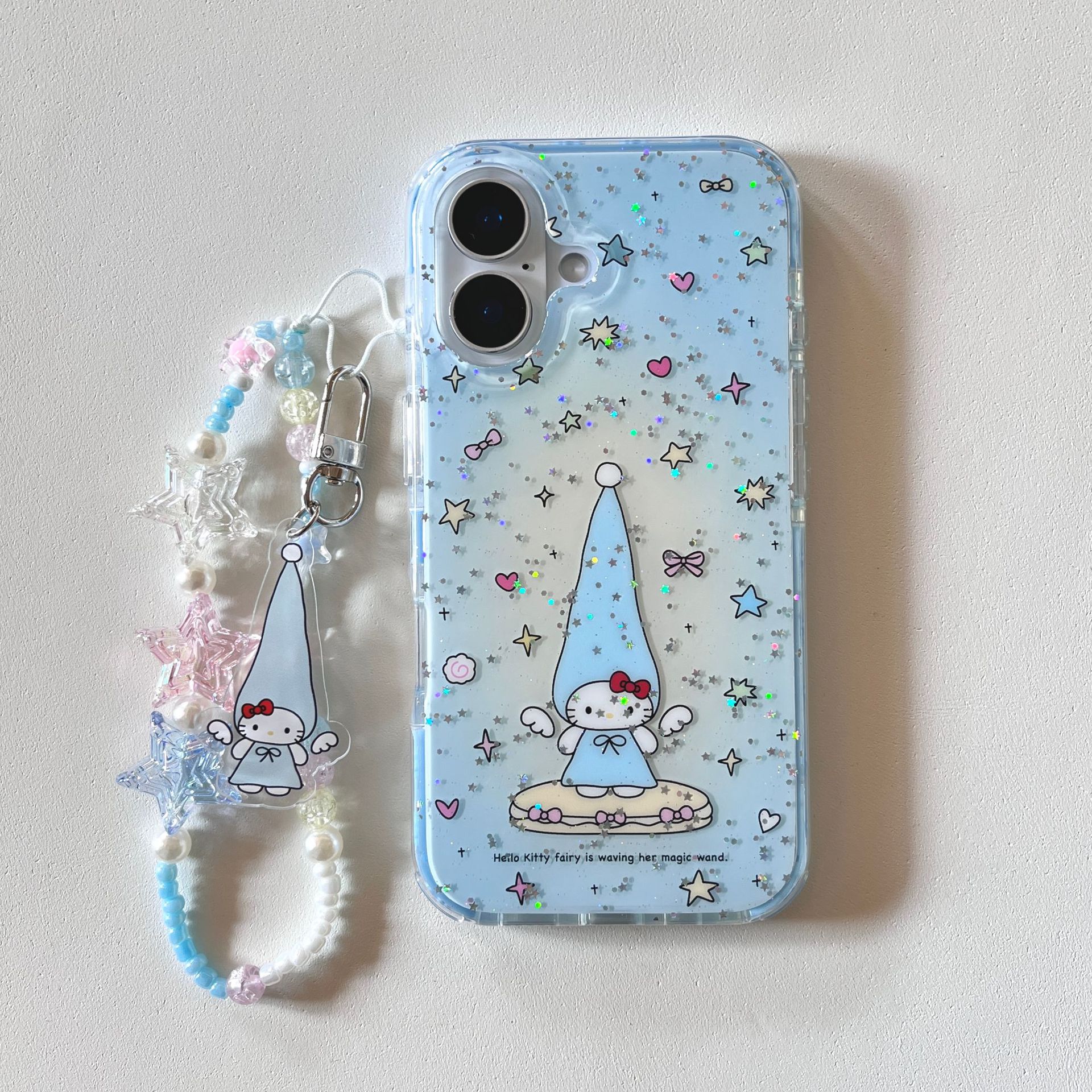 Nicho azul pequeña estrella fresca KT gato para Apple 15/16 funda para teléfono móvil cadena 14Pro 16PM nueva 13 mujer