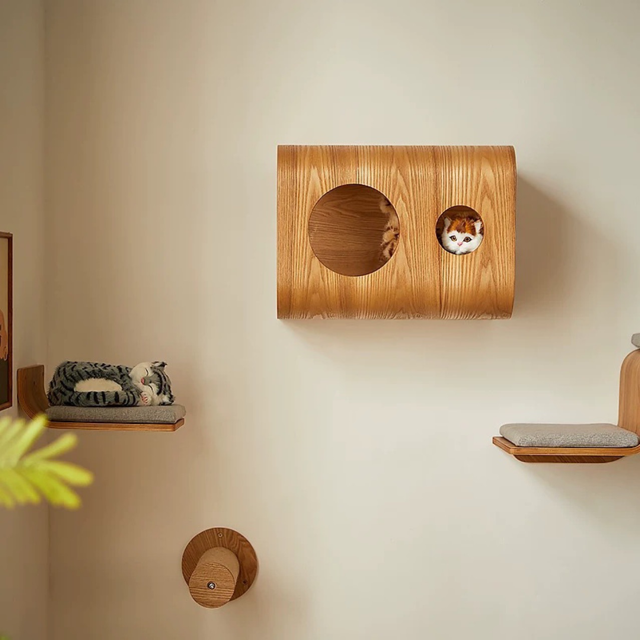 국경 간 창조적 인 노르딕 솔리드 우드 고양이 등반 프레임 벽 등반 사다리 고양이 둥지 통합 고양이 점프 플랫폼 고양이 잡아 기둥