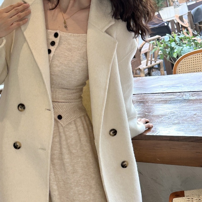 2025 New Cocoon-Shaped High-End Woolen Coat, Handmade Double-Sided Wool Coat for Women, Long Style for Autumn and Winter