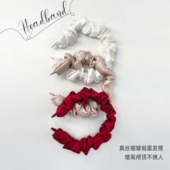 新款歐美復古百皺發箍純色褶皺頭箍發箍可愛柔軟可批發